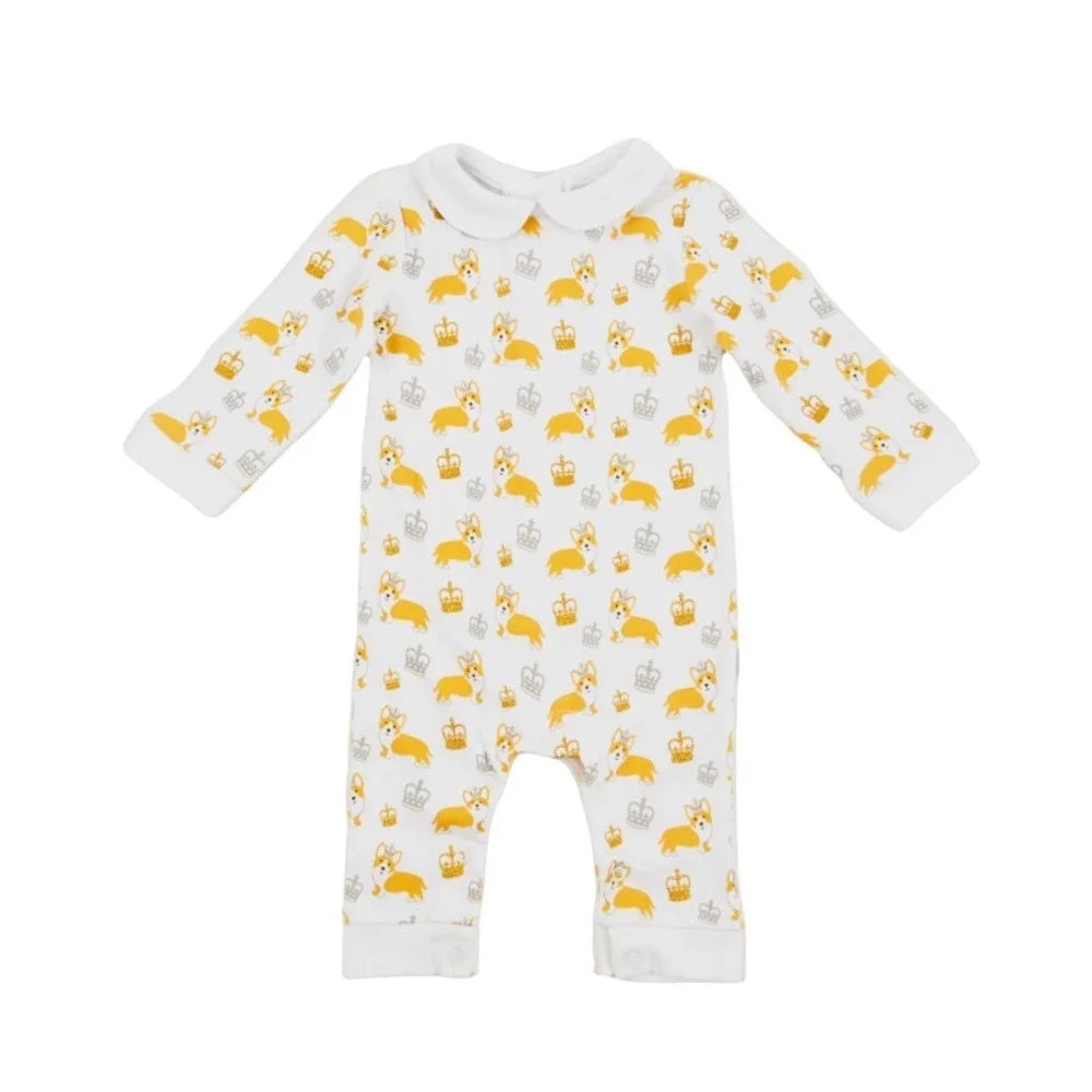 Historic Royal Palaces Little London Crown and‎ Corgi Cotton Romper
